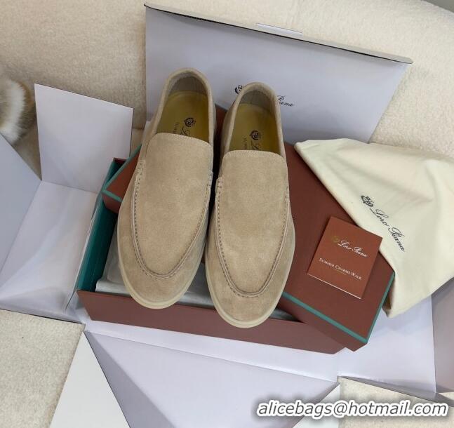 Best Price Loro Piana Summer Walk Suede Loafers L1514 Beige 2024 (For Men)