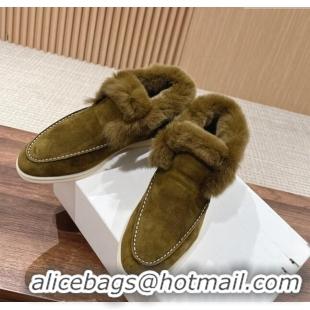 Promotional LP Open Walk Chukka Boots with Fur in Suede LP010901 Green 2024 Top