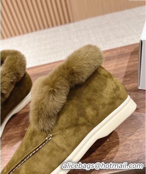 Promotional LP Open Walk Chukka Boots with Fur in Suede LP010901 Green 2024 Top