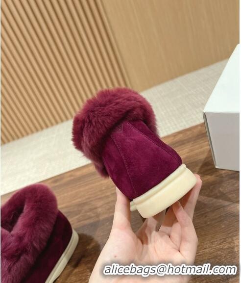 ​Famous Brand LP Open Walk Chukka Boots with Fur in Suede LP010901 Purple 2024 Top