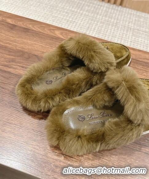 Discount LP Charms Walk Babouche Loafers with Fur in Suede LP010901 Green 2024 Top 