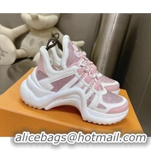 Purchase Louis Vuitton Archlight Sneakers in Leather and Strass Pink 608006