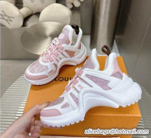 Purchase Louis Vuitton Archlight Sneakers in Leather and Strass Pink 608006