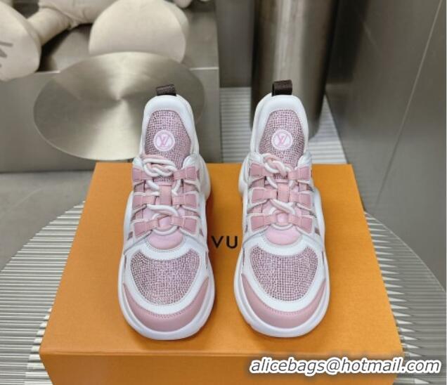 Purchase Louis Vuitton Archlight Sneakers in Leather and Strass Pink 608006