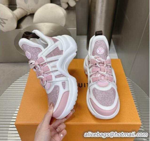 Purchase Louis Vuitton Archlight Sneakers in Leather and Strass Pink 608006