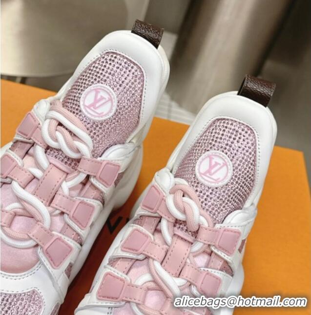 Purchase Louis Vuitton Archlight Sneakers in Leather and Strass Pink 608006