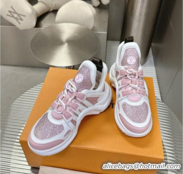 Purchase Louis Vuitton Archlight Sneakers in Leather and Strass Pink 608006