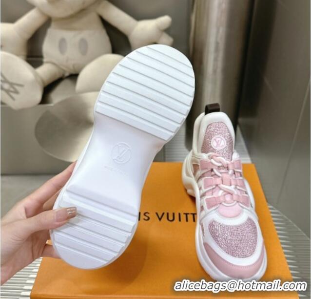 Purchase Louis Vuitton Archlight Sneakers in Leather and Strass Pink 608006