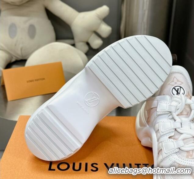 Perfect Louis Vuitton Archlight Sneakers in Leather and Patent Monogram Canvas Beige/White 608008