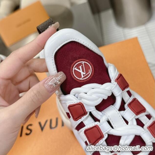 Low Price Louis Vuitton Archlight Sneakers in Leather and Monogram Canvas Burgundy 608009