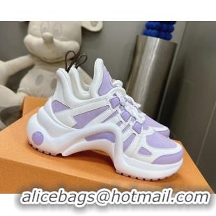 Sophisticated Louis Vuitton Archlight Sneakers in Leather and Monogram Canvas Purple 608010