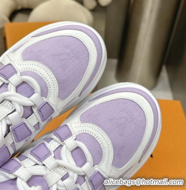 Sophisticated Louis Vuitton Archlight Sneakers in Leather and Monogram Canvas Purple 608010