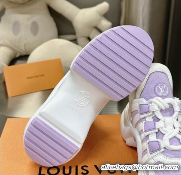 Sophisticated Louis Vuitton Archlight Sneakers in Leather and Monogram Canvas Purple 608010