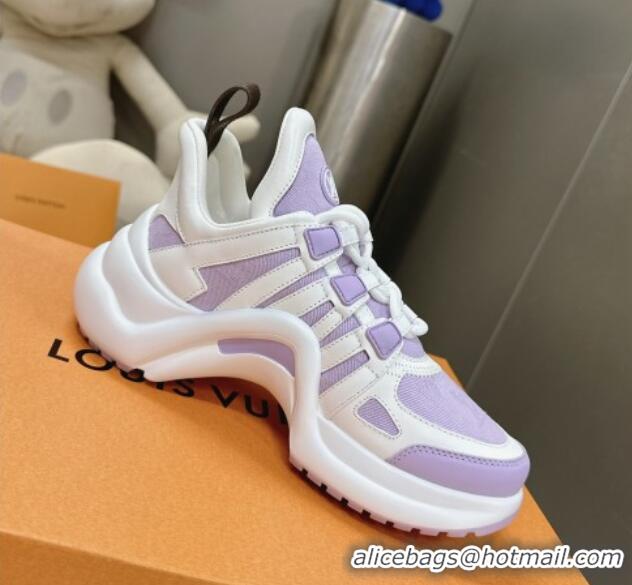 Sophisticated Louis Vuitton Archlight Sneakers in Leather and Monogram Canvas Purple 608010