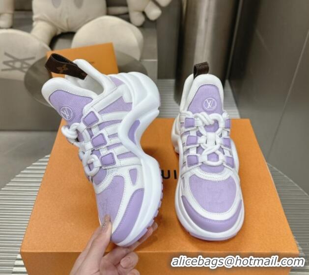 Sophisticated Louis Vuitton Archlight Sneakers in Leather and Monogram Canvas Purple 608010