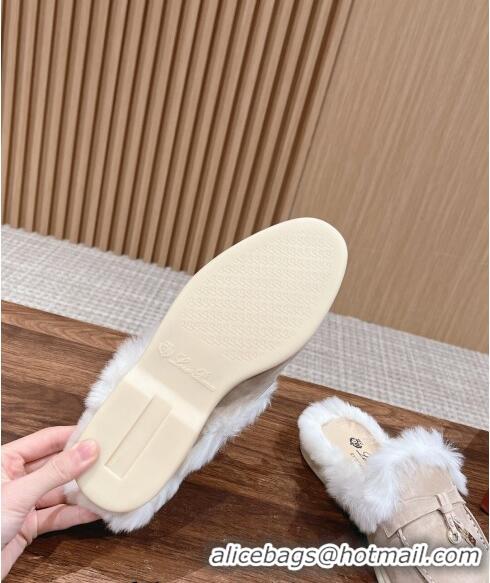 ​Promotional LP Charms Walk Babouche Loafers with Fur in Suede LP010901 Beige 2024 Top