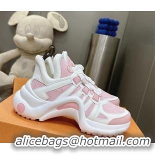 Best Price Louis Vuitton Archlight Sneakers in Leather and Monogram Canvas Pink 608011