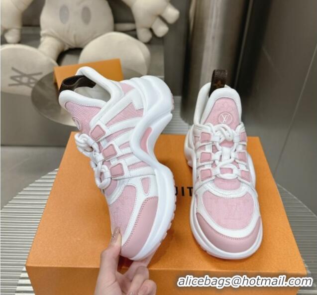 Best Price Louis Vuitton Archlight Sneakers in Leather and Monogram Canvas Pink 608011