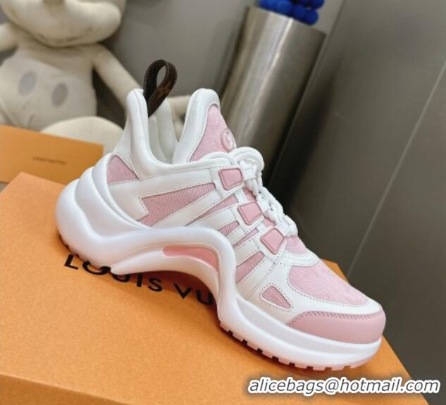 Best Price Louis Vuitton Archlight Sneakers in Leather and Monogram Canvas Pink 608011