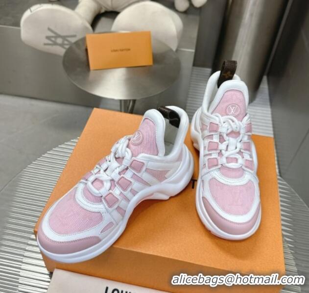 Best Price Louis Vuitton Archlight Sneakers in Leather and Monogram Canvas Pink 608011