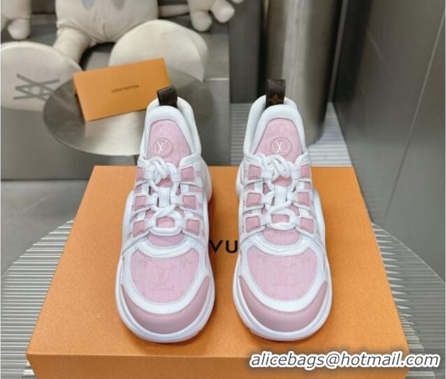 Best Price Louis Vuitton Archlight Sneakers in Leather and Monogram Canvas Pink 608011