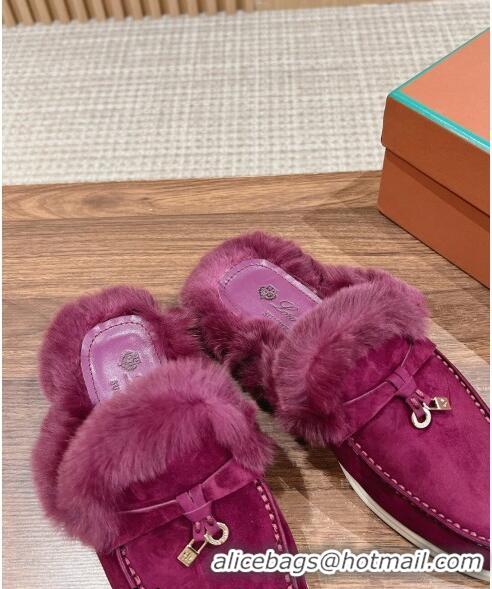 Grade Design LP Charms Walk Babouche Loafers with Fur in Suede LP010901 Purple 2024 Top