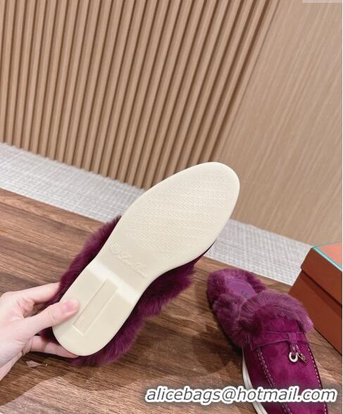 Grade Design LP Charms Walk Babouche Loafers with Fur in Suede LP010901 Purple 2024 Top