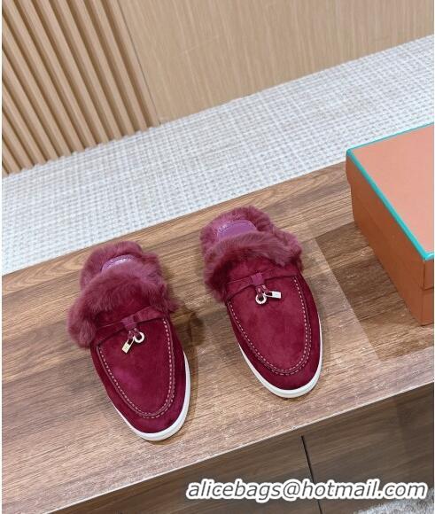 Grade Design LP Charms Walk Babouche Loafers with Fur in Suede LP010901 Purple 2024 Top