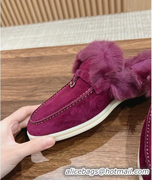 Grade Design LP Charms Walk Babouche Loafers with Fur in Suede LP010901 Purple 2024 Top