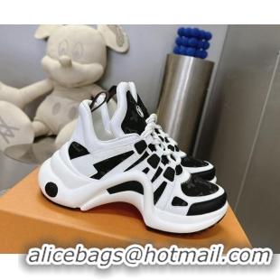 Duplicate Louis Vuitton Archlight Sneakers in Leather and Monogram Denim Black 608012