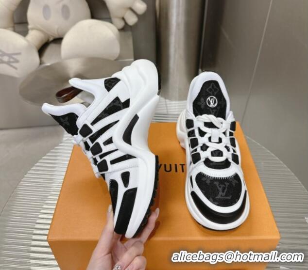 Duplicate Louis Vuitton Archlight Sneakers in Leather and Monogram Denim Black 608012