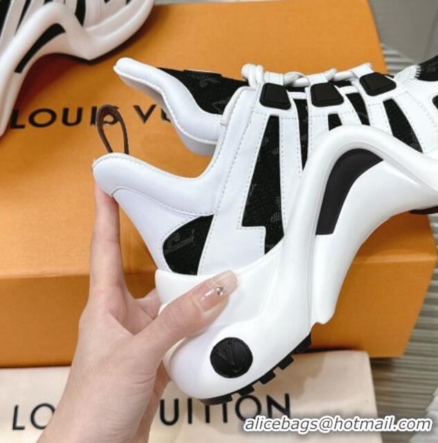 Duplicate Louis Vuitton Archlight Sneakers in Leather and Monogram Denim Black 608012