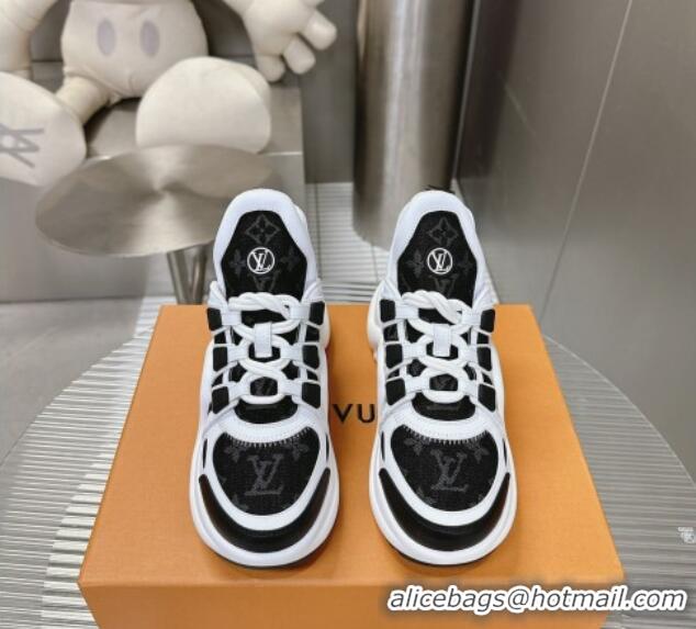 Duplicate Louis Vuitton Archlight Sneakers in Leather and Monogram Denim Black 608012