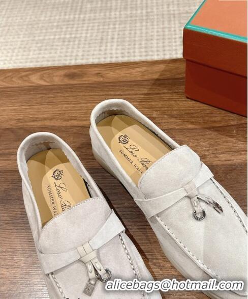 Famous Brand LP Summer Charms Walk Loafers in Suede LP010901 Pale Grey 2024 Top