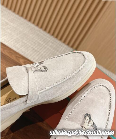 Famous Brand LP Summer Charms Walk Loafers in Suede LP010901 Pale Grey 2024 Top