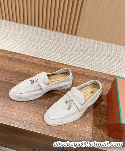 Famous Brand LP Summer Charms Walk Loafers in Suede LP010901 Pale Grey 2024 Top