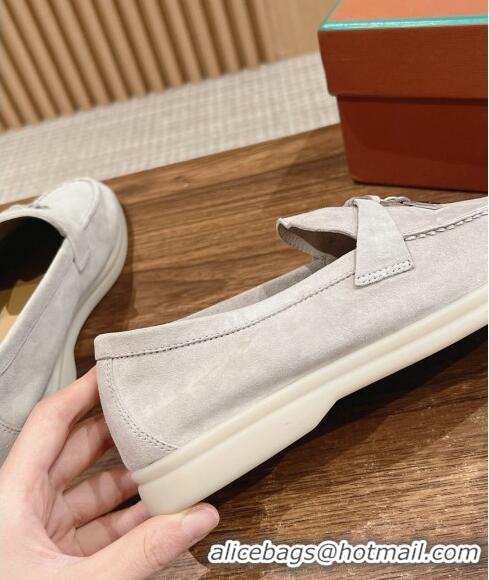 Famous Brand LP Summer Charms Walk Loafers in Suede LP010901 Pale Grey 2024 Top