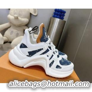 Best Grade Louis Vuitton Archlight Sneakers in Leather and Monogram Denim Dark Blue 608013