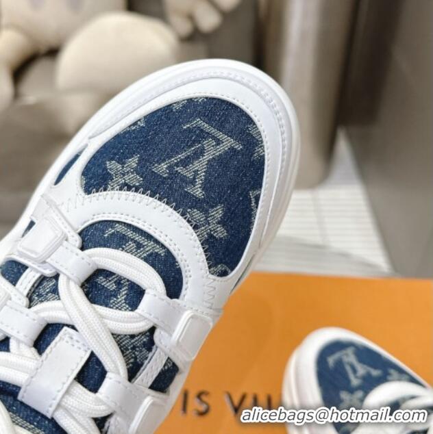 Best Grade Louis Vuitton Archlight Sneakers in Leather and Monogram Denim Dark Blue 608013