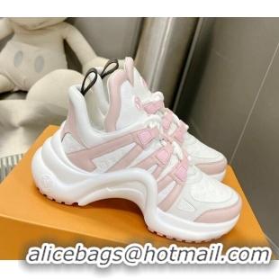 Top Grade Louis Vuitton Archlight Sneakers in Monogram Calf Leather White/Light Pink 608016