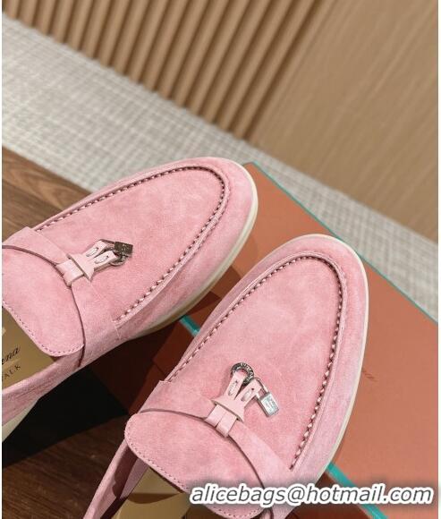 ​Luxury Cheap LP Summer Charms Walk Loafers in Suede LP010901 Light Pink 2024 Top