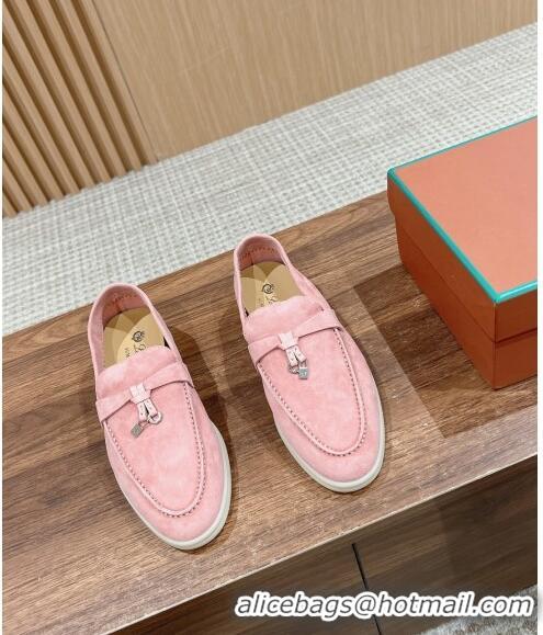 ​Luxury Cheap LP Summer Charms Walk Loafers in Suede LP010901 Light Pink 2024 Top