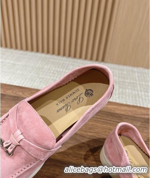 ​Luxury Cheap LP Summer Charms Walk Loafers in Suede LP010901 Light Pink 2024 Top