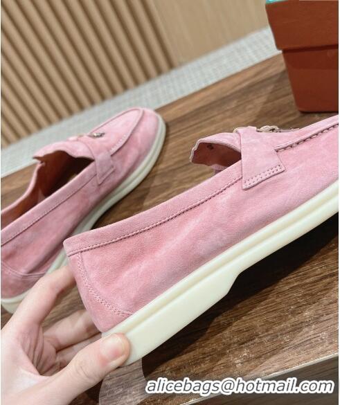 ​Luxury Cheap LP Summer Charms Walk Loafers in Suede LP010901 Light Pink 2024 Top