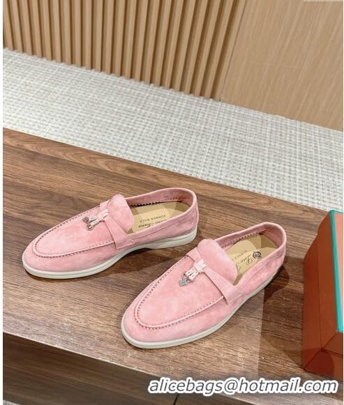 ​Luxury Cheap LP Summer Charms Walk Loafers in Suede LP010901 Light Pink 2024 Top