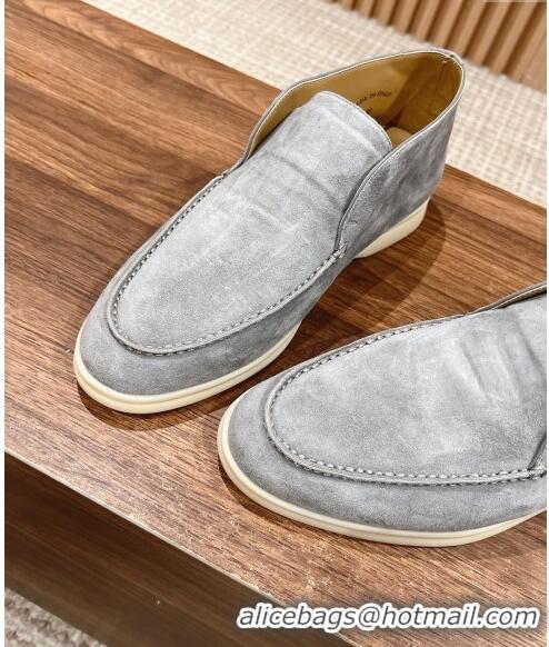 Luxurious LP Open Walk Chukka Boots in Suede LP010901 Grey 2024Top