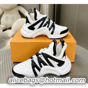 Low Cost Louis Vuitton Archlight Sneakers in Monogram Calf Leather White/Black 608017