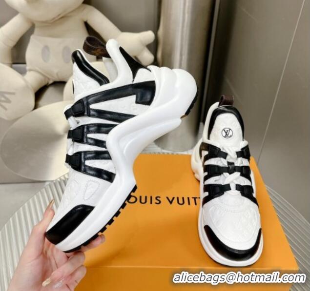 Low Cost Louis Vuitton Archlight Sneakers in Monogram Calf Leather White/Black 608017