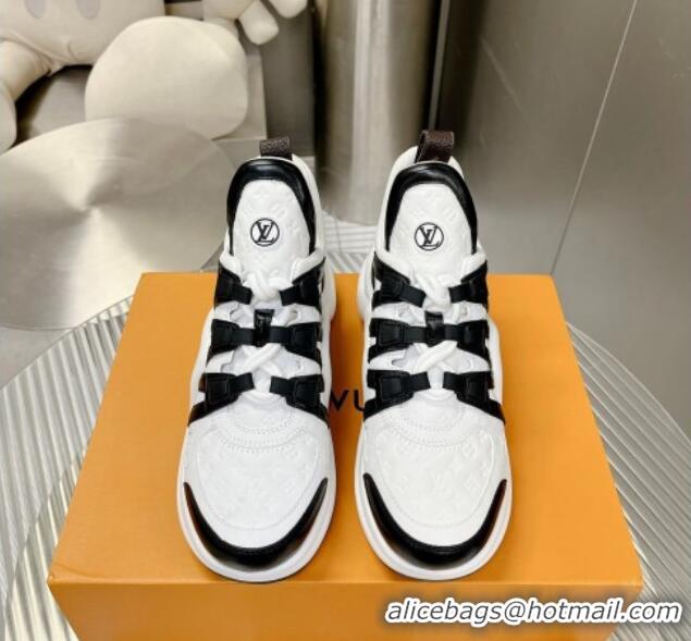 Low Cost Louis Vuitton Archlight Sneakers in Monogram Calf Leather White/Black 608017