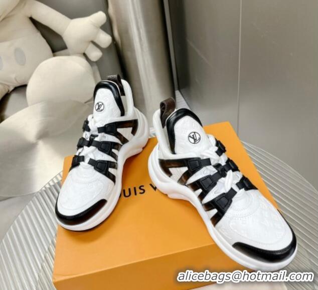 Low Cost Louis Vuitton Archlight Sneakers in Monogram Calf Leather White/Black 608017